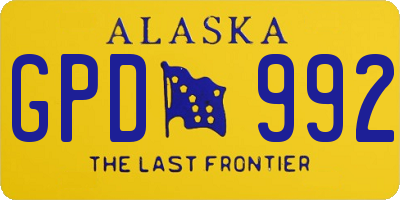 AK license plate GPD992