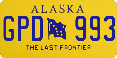 AK license plate GPD993