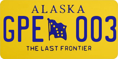 AK license plate GPE003