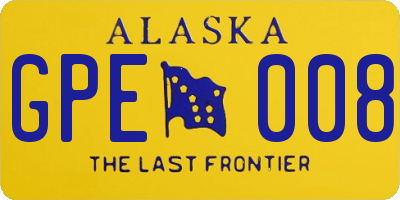 AK license plate GPE008