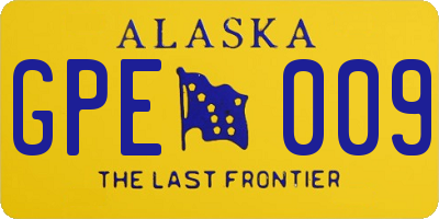 AK license plate GPE009