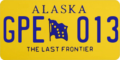 AK license plate GPE013