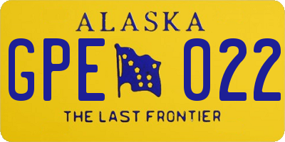 AK license plate GPE022