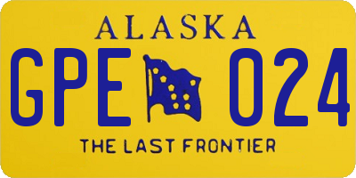 AK license plate GPE024