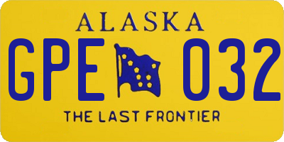 AK license plate GPE032