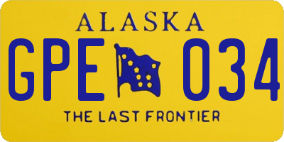 AK license plate GPE034