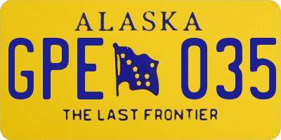 AK license plate GPE035