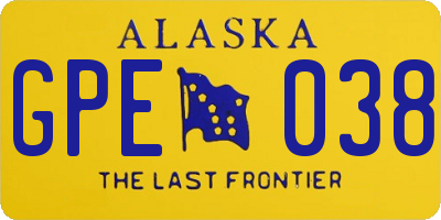 AK license plate GPE038
