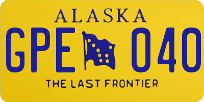 AK license plate GPE040