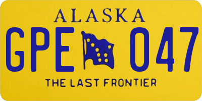 AK license plate GPE047