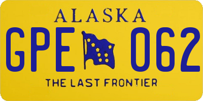 AK license plate GPE062