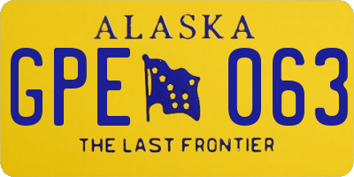 AK license plate GPE063