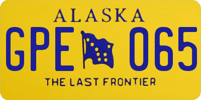 AK license plate GPE065