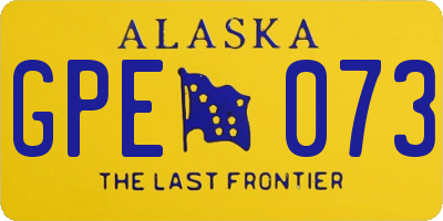 AK license plate GPE073