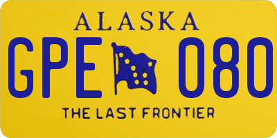 AK license plate GPE080