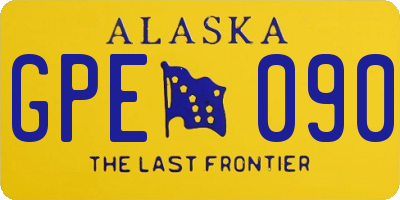 AK license plate GPE090