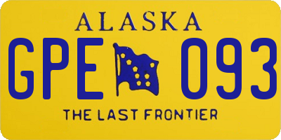 AK license plate GPE093