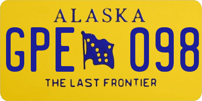 AK license plate GPE098
