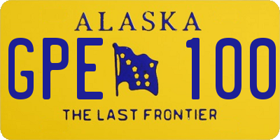 AK license plate GPE100
