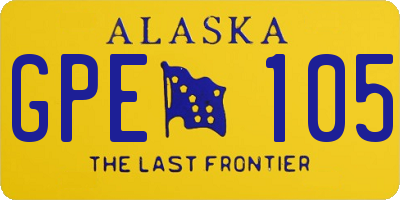 AK license plate GPE105