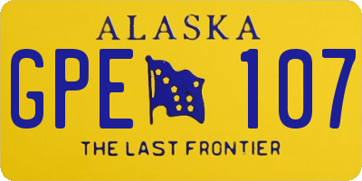 AK license plate GPE107