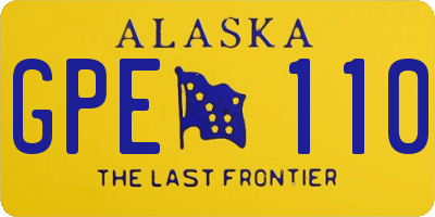 AK license plate GPE110