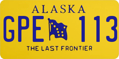 AK license plate GPE113