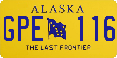 AK license plate GPE116