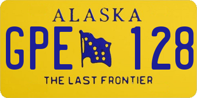 AK license plate GPE128