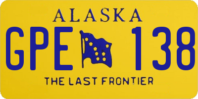 AK license plate GPE138