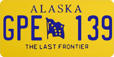 AK license plate GPE139