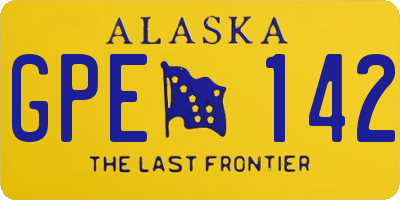 AK license plate GPE142