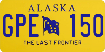 AK license plate GPE150