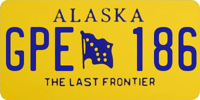 AK license plate GPE186