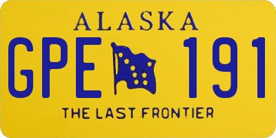 AK license plate GPE191