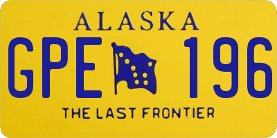 AK license plate GPE196