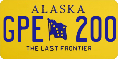 AK license plate GPE200