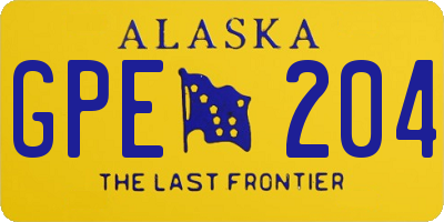 AK license plate GPE204