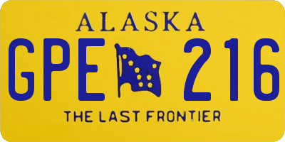 AK license plate GPE216
