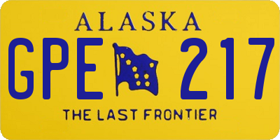 AK license plate GPE217