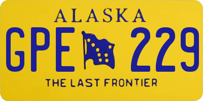AK license plate GPE229