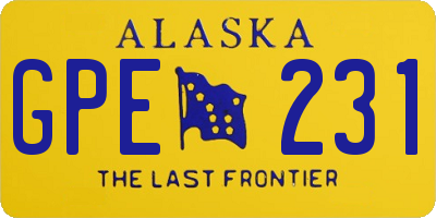 AK license plate GPE231