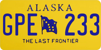 AK license plate GPE233