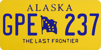 AK license plate GPE237