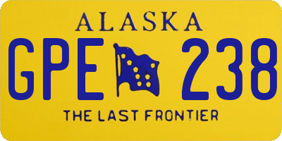 AK license plate GPE238