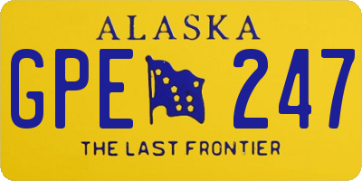 AK license plate GPE247