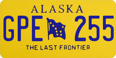 AK license plate GPE255