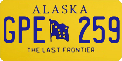 AK license plate GPE259