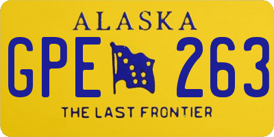 AK license plate GPE263