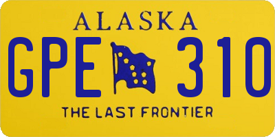 AK license plate GPE310